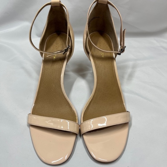 Halogen Shoes Heels Audrey Ankle Strap Nude Patent Leather Women’s Size 9.5 - Picture 3 of 9
